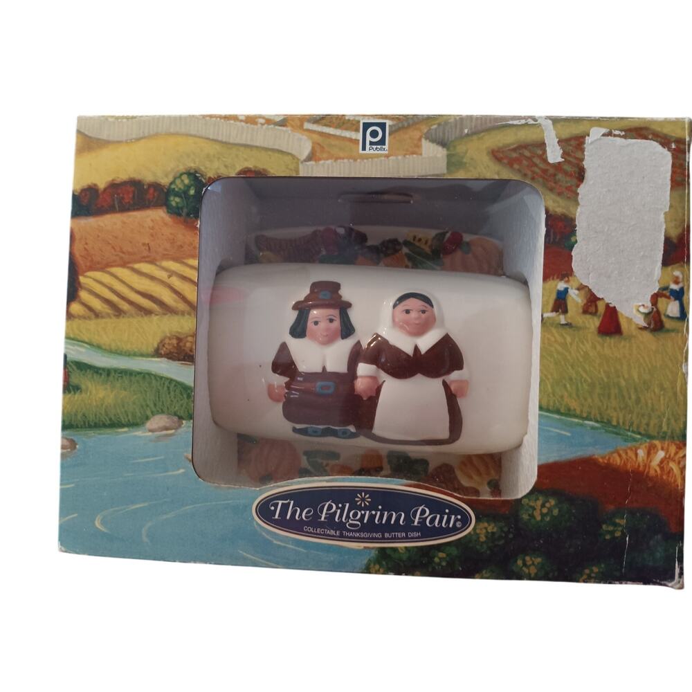 "The Pilgrim Pair" Publix Salt Pepper Set, Butter Dish, Gravy Boat